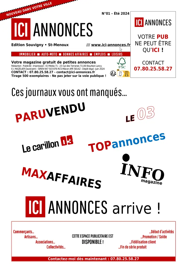 ICI Annonces 03 - Souvigny - St-Menoux